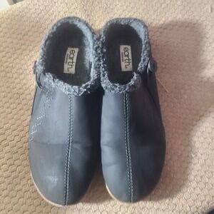 Earth Origins Janae Women Clogs Black Faux Fur Lined Slip On Comfort Shoes 8.5